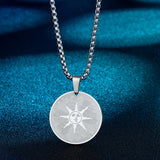 Stainless Steel Sunface Pendant Necklace