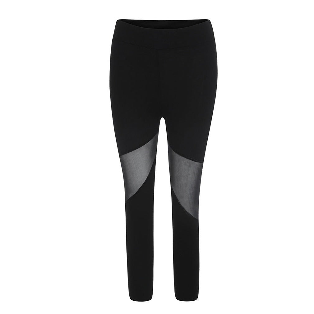 Mesh Stitching Capri  Sports Yoga Pants - Minihomy