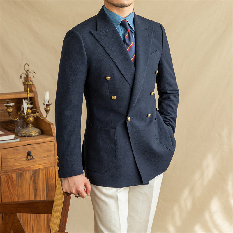 Men's Casual Seersucker Suit Half Lined - Minihomy