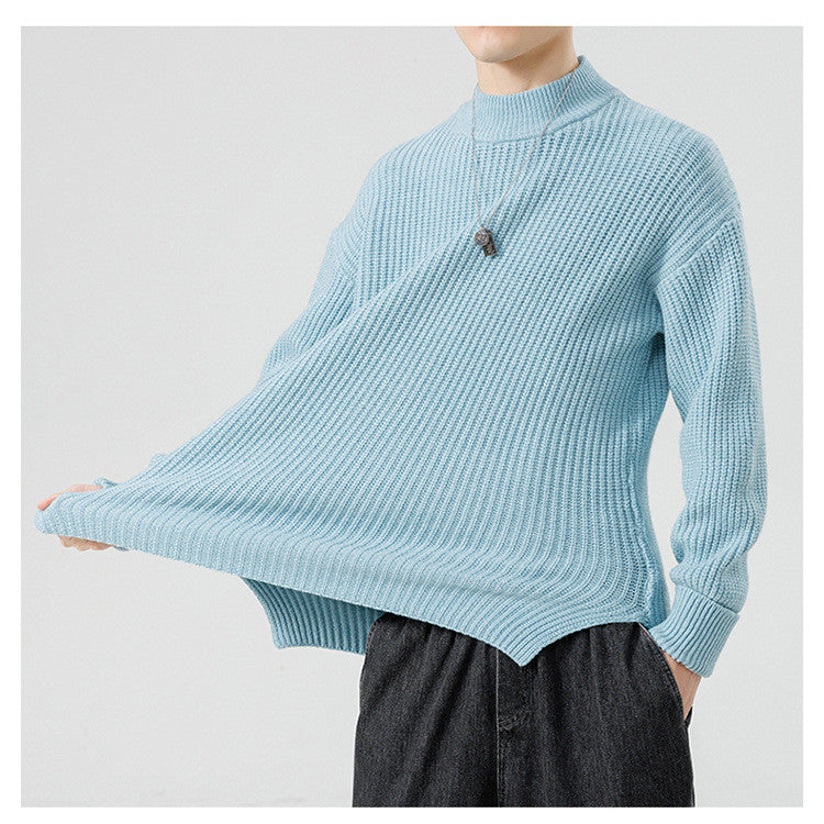 Half High-Necked Sweater for Men's Casual Knitwear Outerwear - Minihomy