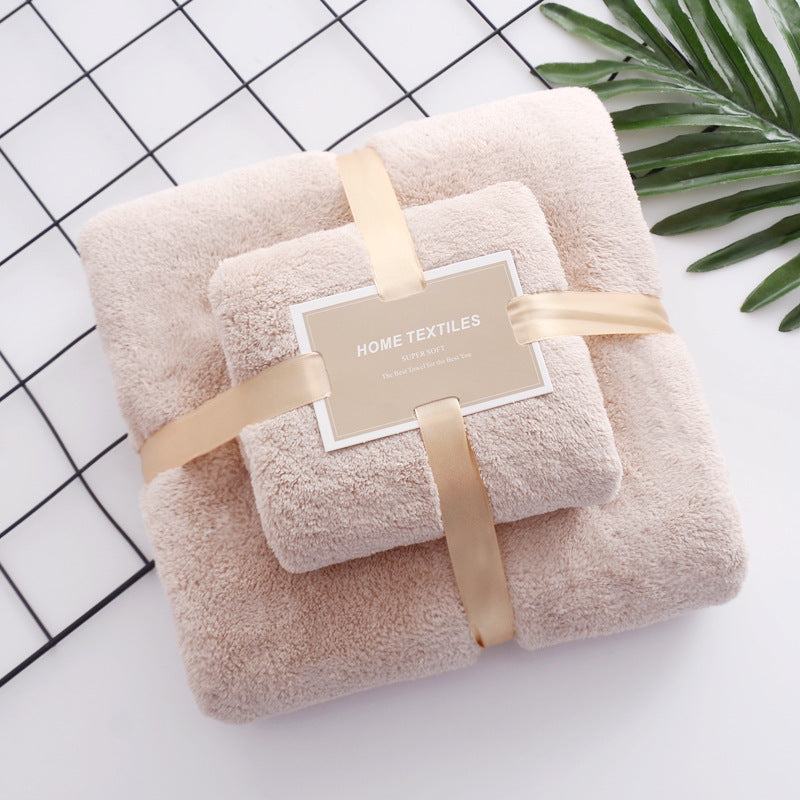 High-density Coral Fleece Towel Bath Towel Set - Minihomy