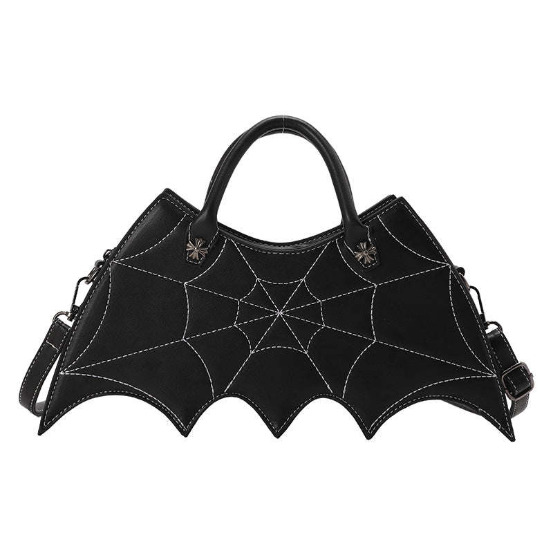 Halloween Spider Web Shape Shoulder Bags Personality Batgirl Messenger Crossbody Bag - Minihomy