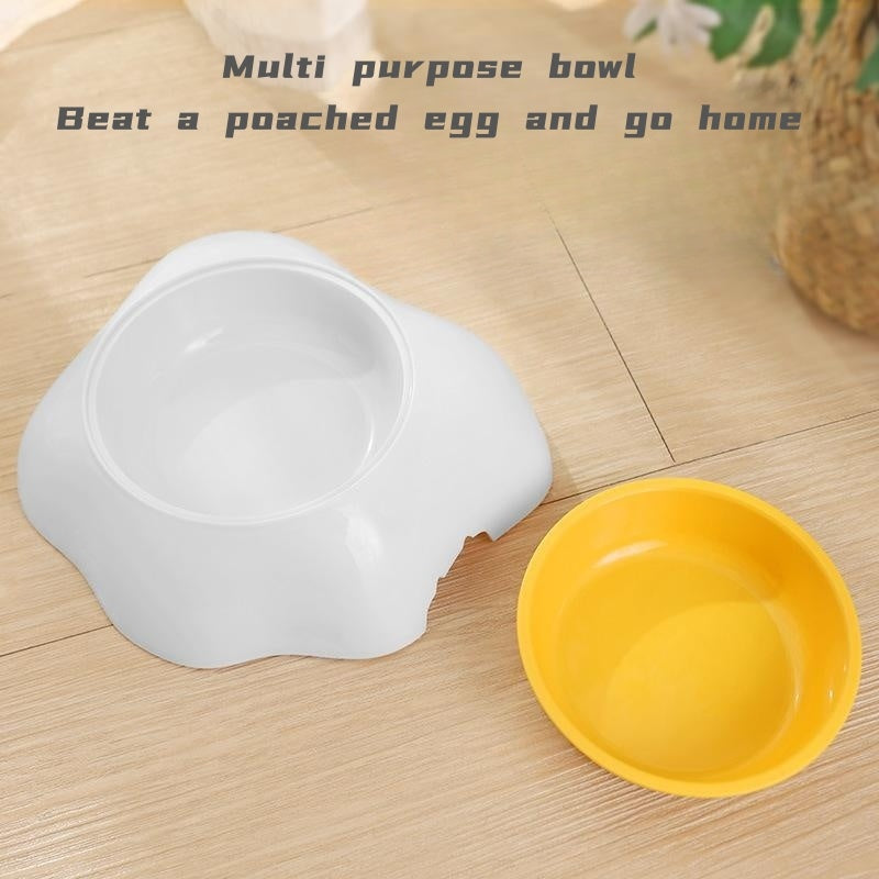 Cute Egg-Shaped Pet Bowl - Double Bowl Feeder for Dogs & Cats, Elevated Water & Food Bowl - Minihomy