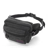 Canvas Fanny Pack With 4-Zipper Pockets Men Waist Bag - Minihomy