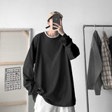 Legible Spring Autumn Long Sleeve T-shirts - Men's O-Neck Loose Fit - Minihomy