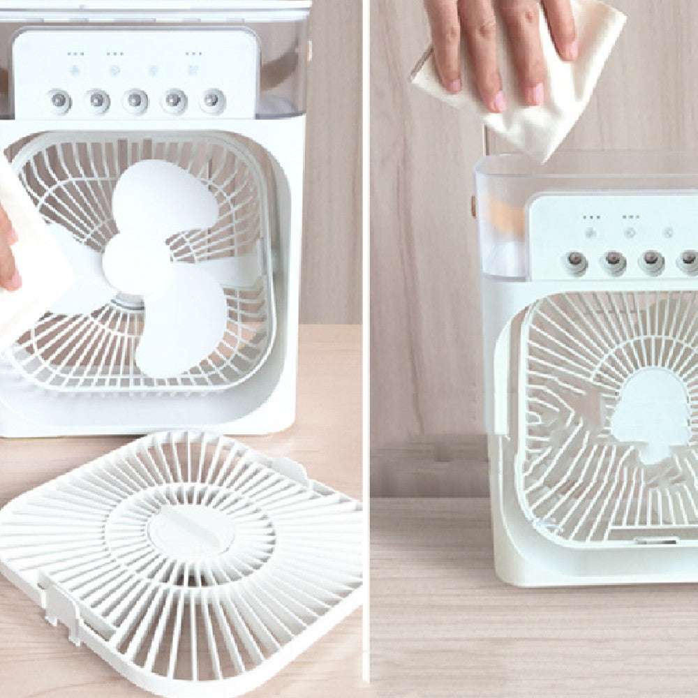 3-in-1 Air Humidifier Cooling USB Fan with LED Night Light - Minihomy