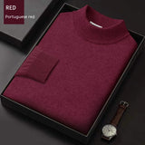 Fall Winter Men Half-Collar Wool Sweater - Minihomy