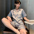 Men's Pajamas Summer Ice Silk Thin Short Sleeve Homewear Suit - Minihomy