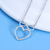 Heart-shaped Bow Zircon Pendant Clavicle Chain Jewelry Necklace - Minihomy