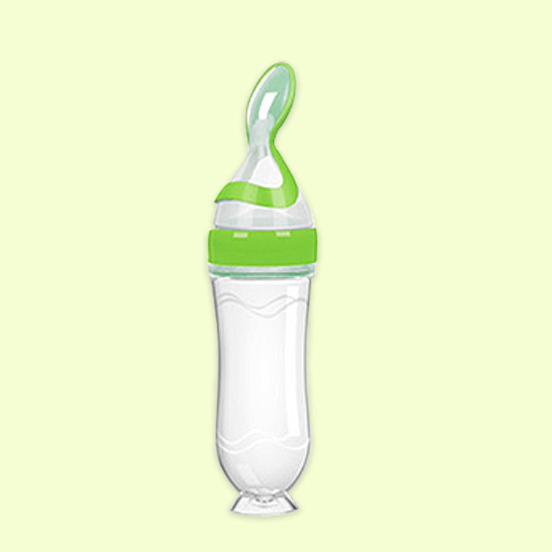 Silicone Squeeze Rice Paste Feeding Bottle for Baby - Spoon & Bottle Training