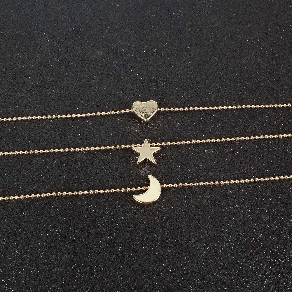 Alloy Star And Moon Pendant Necklace: Illuminate Your Style - Minihomy