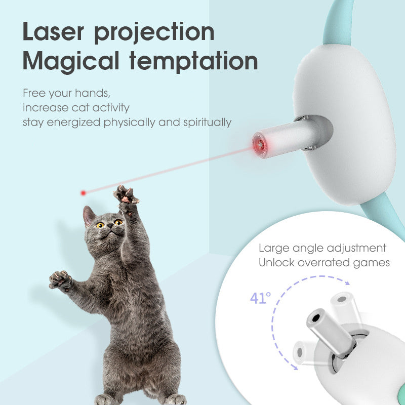 Automatic Cat Toy Smart Laser Teasing Cat Collar Electric USB Charging Kitten Amusing Toys Interactive Training Pet Items - Minihomy