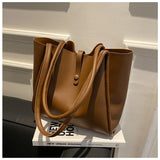 Casual Large Capacity Tote Bags for Women - Solid Color Shopping Shoulder Bag - Minihomy