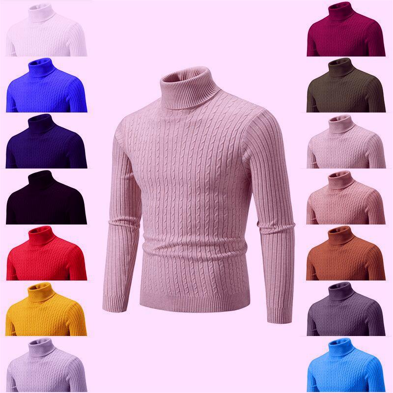 Pullover High Collar Casual Sweater for Men