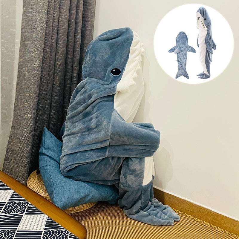 Cartoon Shark Sleeping Bag Pajamas Office Nap Shark Blanket  For Children Adult - Minihomy