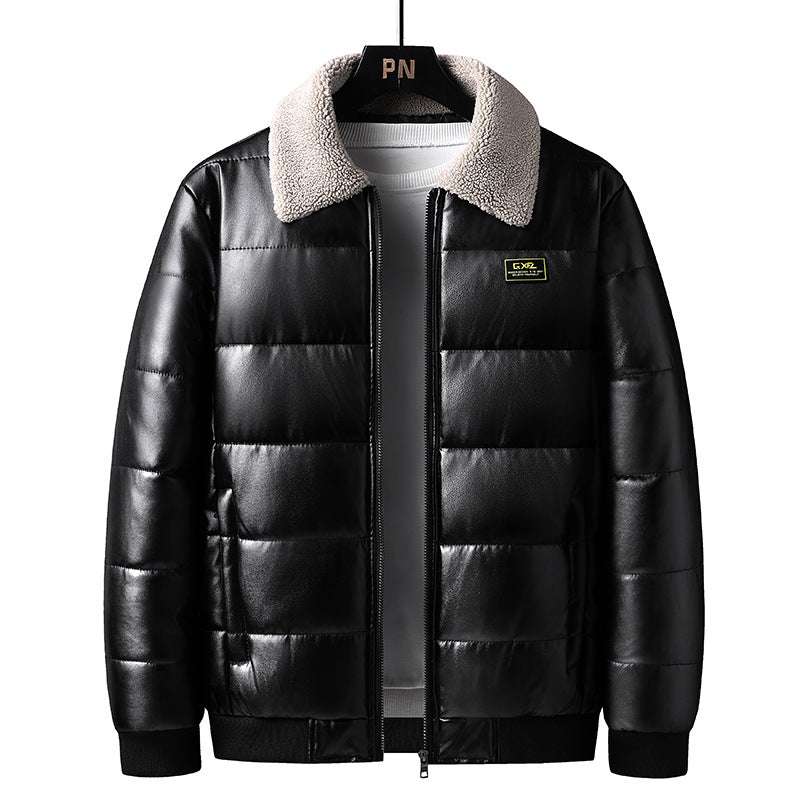 Lapel Collar Men's Winter Jacket Thickened - Minihomy