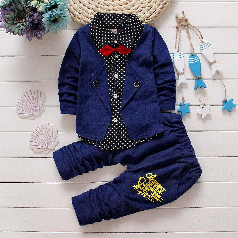 Spring Autumn Tracksuit Baby Boys Kid Long Sleeve Gentleman Suits