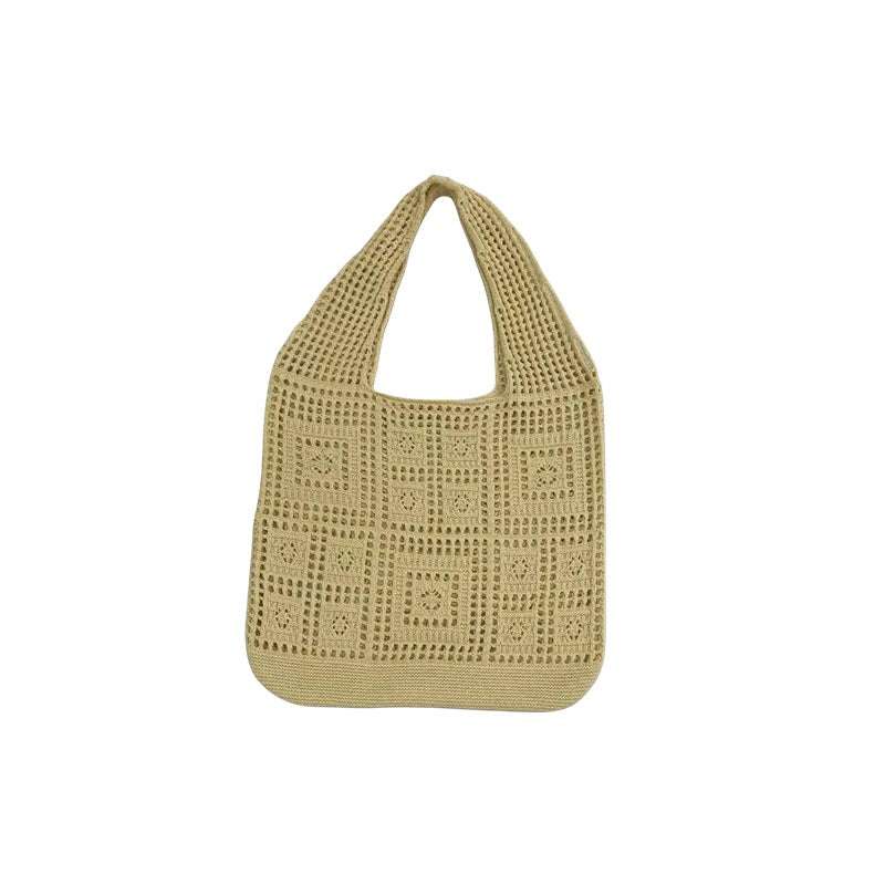 All-Matching Solid Color Knitted Shoulder Bag - Minihomy