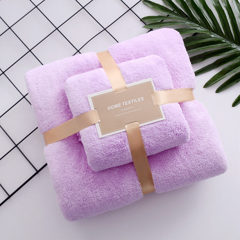 High-density Coral Fleece Towel Bath Towel Set - Minihomy