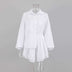 Cotton Linen Women's Long-sleeved Top Ruffle Shorts Two-piece Casual Suit - Minihomy