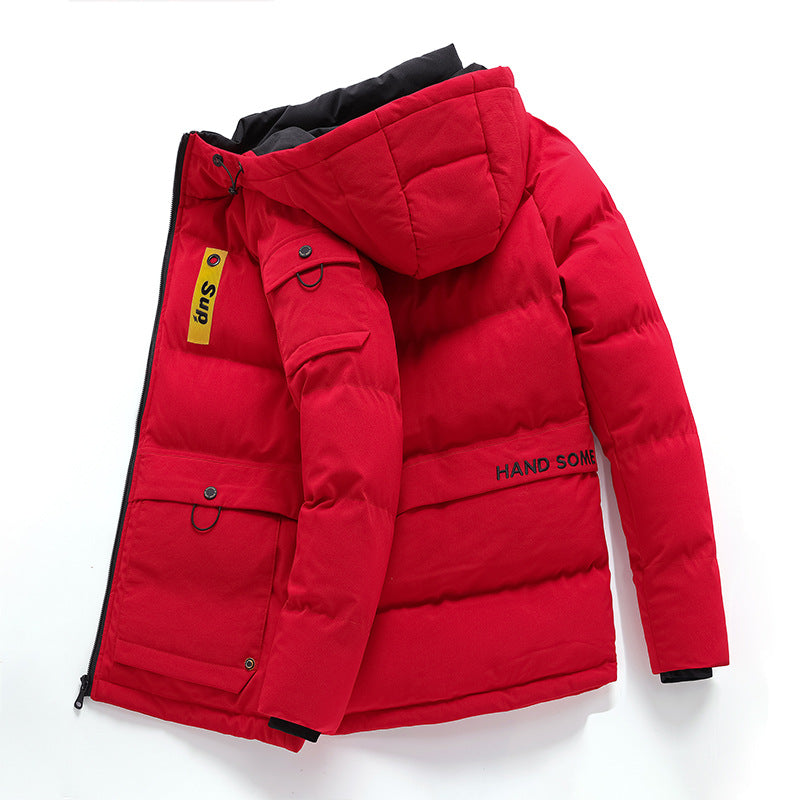 Men's Hooded Slim Fit Casual Down Cotton Padded Jacket: Stay Warm in Style - Minihomy