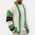 Loose Contrast Color Woolen Cardigan Jacket - Minihomy