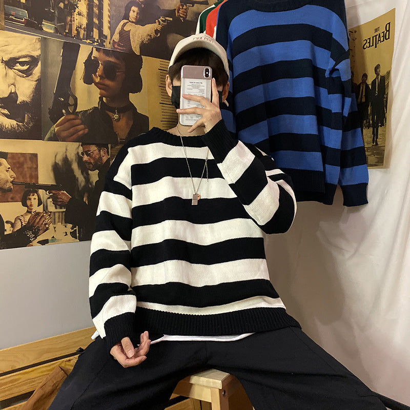 Autumn And Winter Loose Sweater Ins Round Neck Men - Minihomy