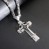 Stainless Steel Trinity Cross Necklace for Men - 3 Layer Pendant Jewelry Gift