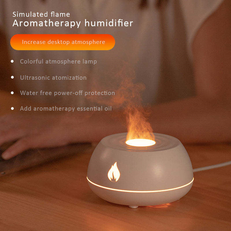 Flame Humidifier Aromatherapy Diffuser - 7 Colors Light USB Room Fragrance Essential Oil Diffuser - Minihomy