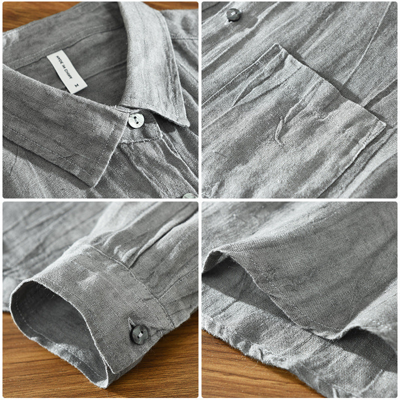 Linen Long Sleeved Shirt For Men: Stay Stylish and Comfortable - Minihomy