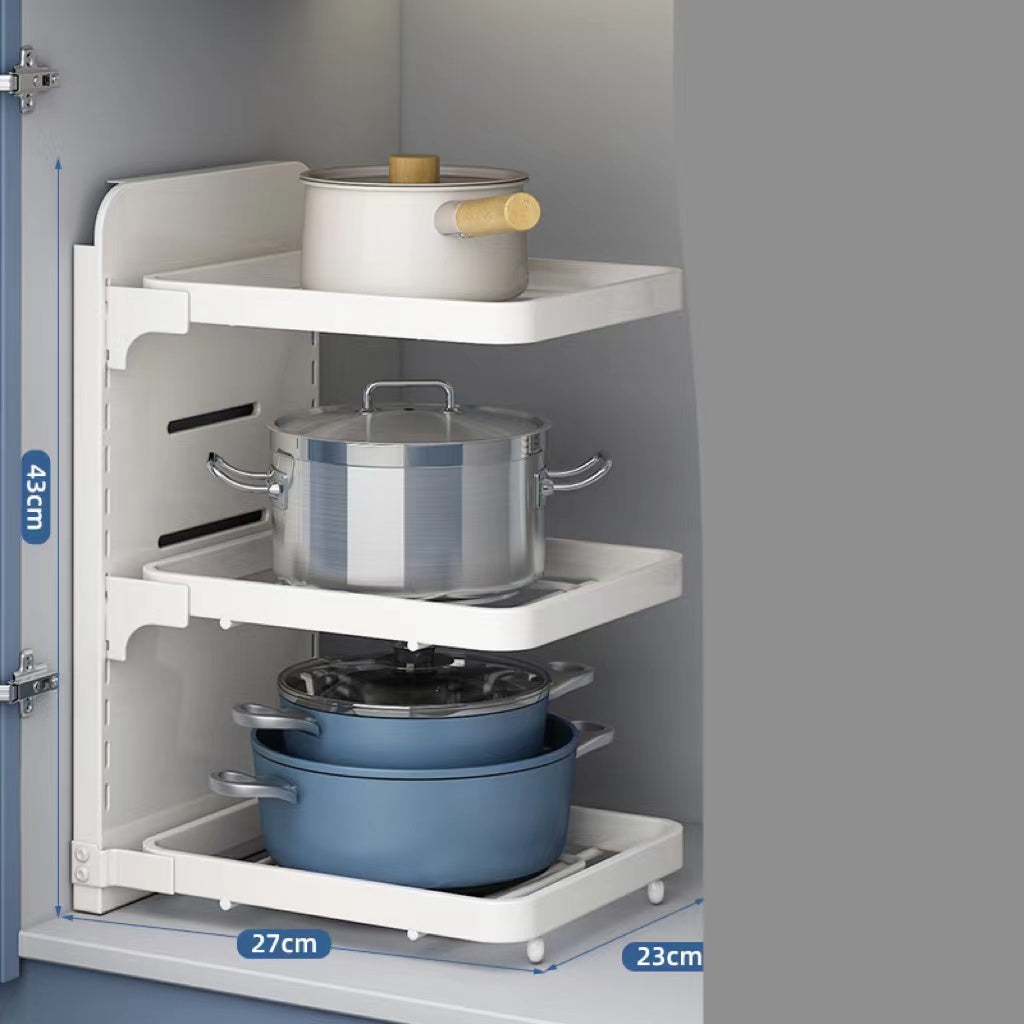 Kitchen Pot Rack Multi-layer Shelving Pot Under The Sink Cabinet Layered Storage - Minihomy