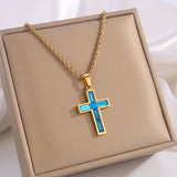 Fashion Jewelry European And American Ing Style Diamond Cross Necklace Unique No Color Fading