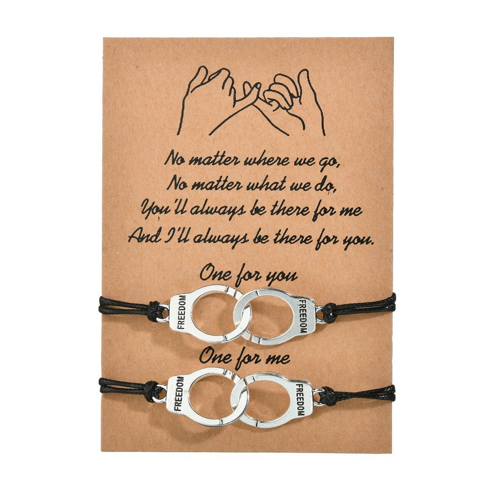 Couple Handcuffs Bracelets Friendship Card Bracelets - Minihomy