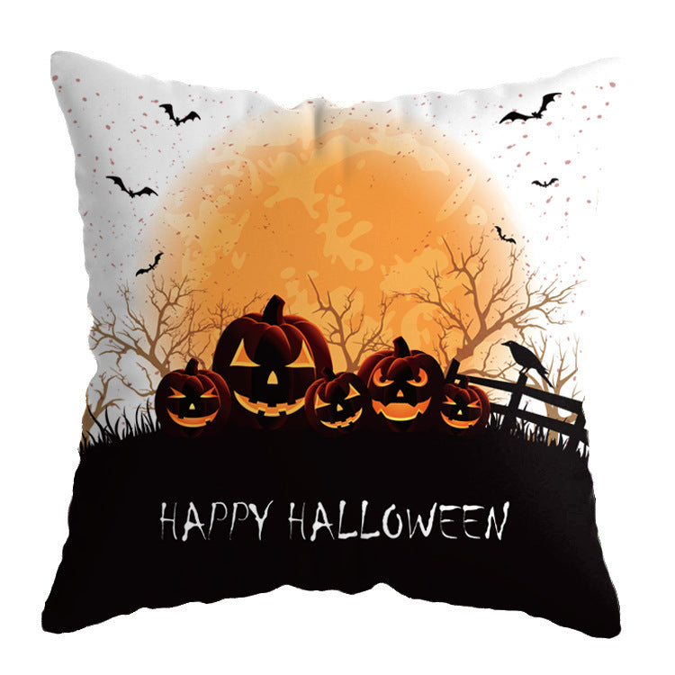 Linen Skull Halloween Pillow Cover - Minihomy