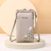 Flower Embroidery Phone Bag With Lock Buckle Outdoor Long Wallet Fashion Shoulder And Crossbody Bags - Minihomy