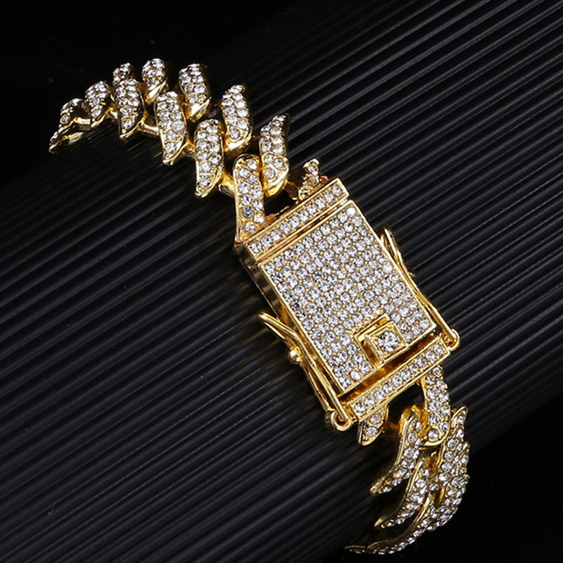 Pepper Chain Hipster Hip Hop Rhinestone Cuban Link Chain - Minihomy