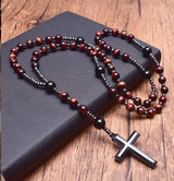 Natural Stone Cross Pendant Necklace - Minihomy