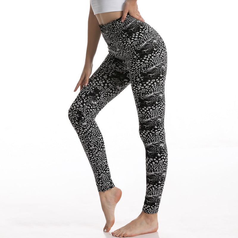 Gym High Waist Leopard Print Leggings - Minihomy