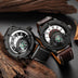 New Sport Watches Men Decorative Compass Unique Design Male Quartz Clock Men's Leather Strap Casual Wrist Watch - Minihomy