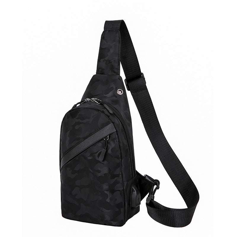 Camouflage Chest Bags Men Crossbody Bag With Headphone Hole - Minihomy