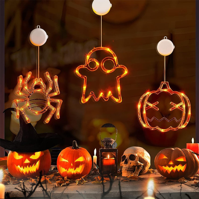 Halloween Window Hanging LED Lights - Spooky Halloween Decor - Minihomy