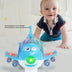 360 Rotating Electric Plane Airplane Toys For Kids Bump And Go Action Toddler Toy Plane With LED Flashing Light Sound For Boys - Minihomy