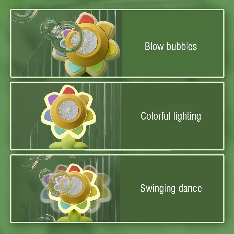 Automatic Dancing Sunflower Bubble Machine - Outdoor Toy for Kids with Lights - Minihomy