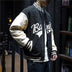 Men's Suede Baseball Jacket - Vintage Letter Embroidery Patchwork Coat for Men - Minihomy