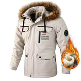 Men's Casual Hooded Jacket Parka Autumn And Winter Warm Solid Color Windproof Coat - Minihomy