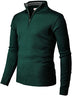 Men's Casual Slim Pullover Knit Zipper Stand Collar Polo Shirt - Minihomy