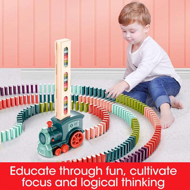 Domino Train Toys - Automatic Release Electric Building Blocks Train Toy - Minihomy