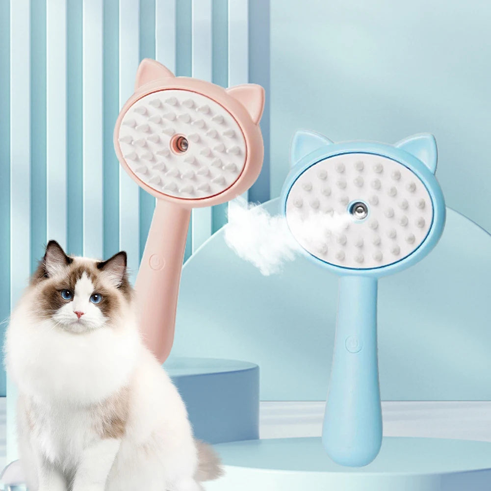 Rechargeable Self Cleaning Pet Grooming Brush - Multifunctional Cat & Dog Slicker Brush with Mist