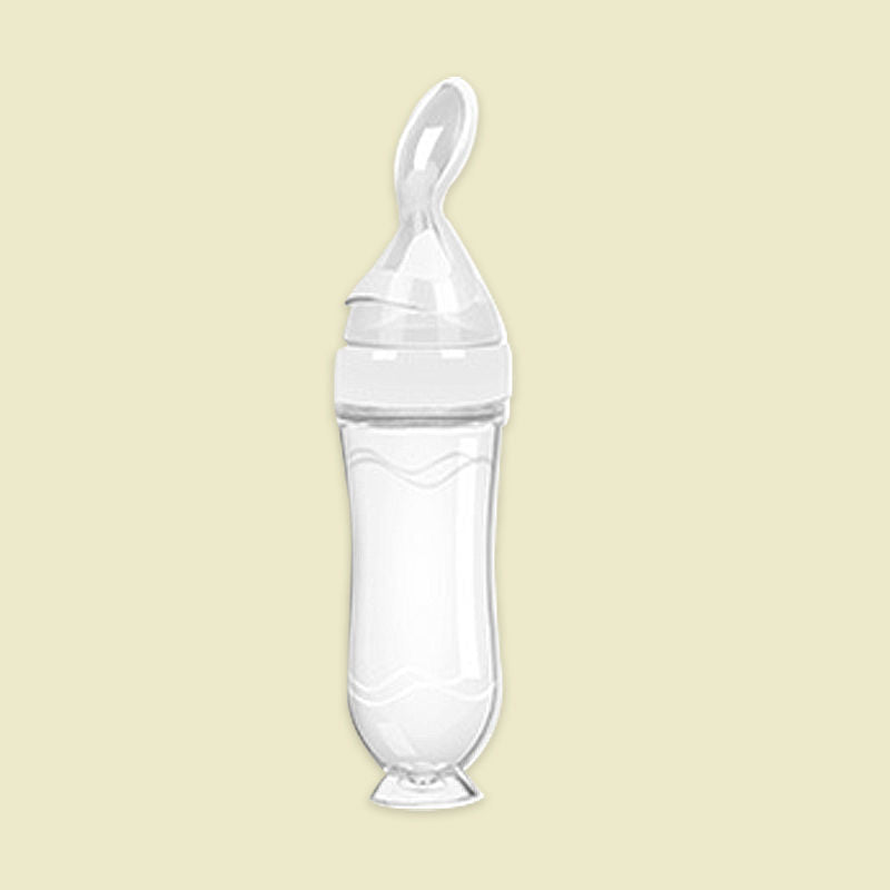 Silicone Squeeze Rice Paste Feeding Bottle for Baby - Spoon & Bottle Training