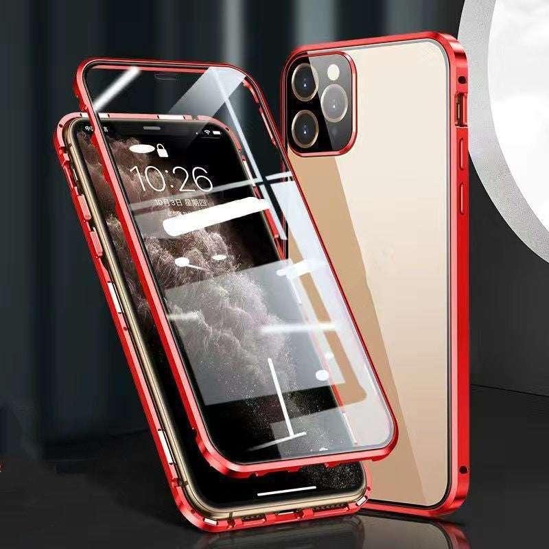 Double-Sided Glass Phone Case with Metal Frame - Snap-On Design - Minihomy